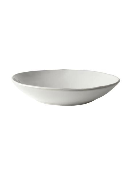 Suppenteller White Organic, 4 Stück, Steingut, Weiß, Ø 24 x H 5 cm