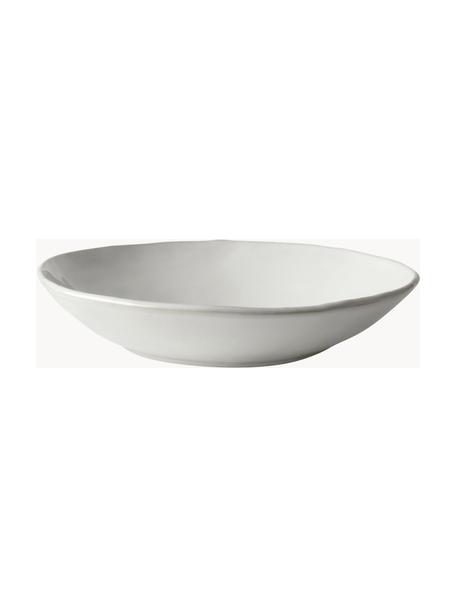 Suppenteller White Organic, 4 Stück, Steingut, Weiß, Ø 24 x H 5 cm