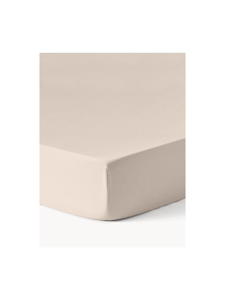 Sábana bajera cubrecolchón de satén Comfort, Beige claro, Cama 150/160 cm (160 x 200 x 15 cm)