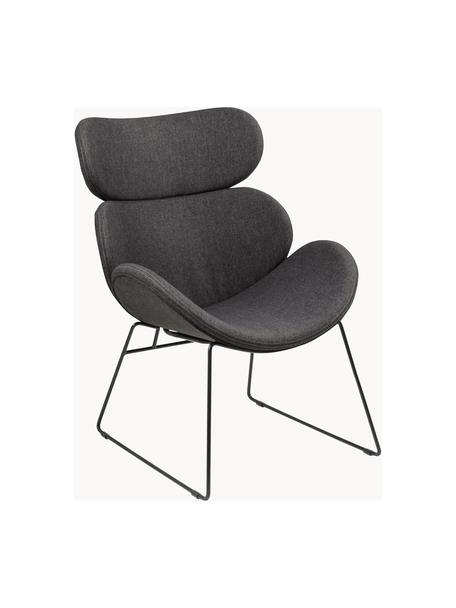 Fauteuil lounge en cuir synthétique Cazar, Tissu anthracite, larg. 69 x prof. 79 cm