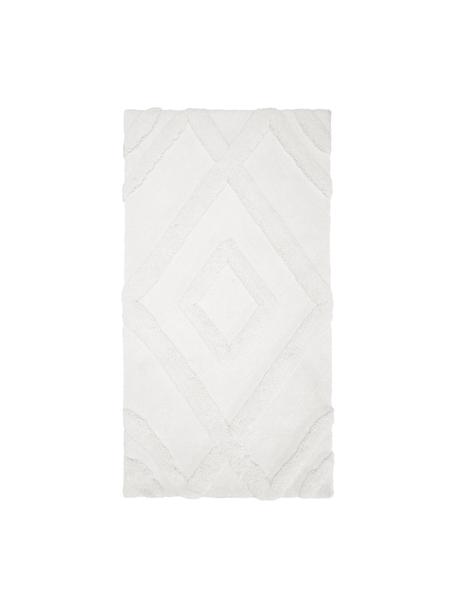 Zacht boho hoogpolig vloerkleed Magda met verhoogd hoog-laag patroon, Bovenzijde: microvezels (100% polyest, Onderzijde: 55% polyester, 45% katoen, Beige, B 80 x L 150 cm (maat XS)