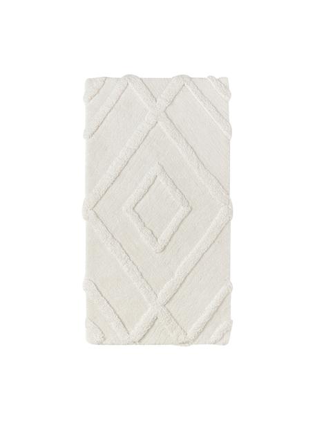Tapis poils longs moelleux texturé Magda, Blanc crème, larg. 80 x long. 150 cm (taille XS)