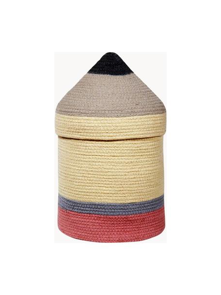 Panier de rangement artisanal pour enfants Pencil, Ø 25 x H 45 cm, 97 % coton, 3 % fibres synthétiques, Multicolore, Ø 25 x haut. 45 cm
