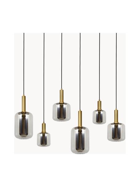 Große Pendelleuchte Joanet, Lampenschirm: Glas, Baldachin: Metall, beschichtet, Chromfarben, Goldfarben, B 132 x H 150 cm