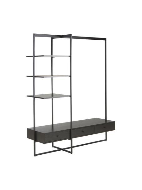 Armario abierto Pacey, Estructura: metal con pintura en polv, Negro, An 150 x Al 180 cm