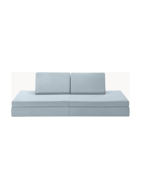 Modulares Kinder-Spielsofa  Mila aus Samt, handgefertigt, Bezug: Samt (100 % Polyester), Samt Hellblau, B 168 x T 84 cm