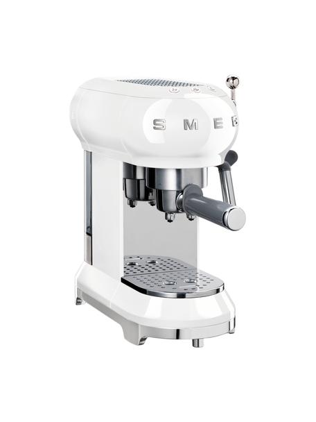 Espressomaschine 50's Style in Weiß, Weiß, glänzend, B 33 x H 33 cm