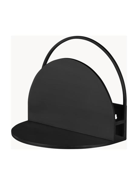 Mesilla de noche de pared con revistero Grayson, Metal con pintura en polvo, Negro, An 40 x Al 33 cm