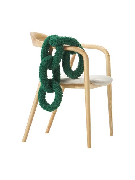 Teddy-Kissen Chain, 100 % Polyester (Teddyfell), Waldgrün, B 60 x T 20 cm