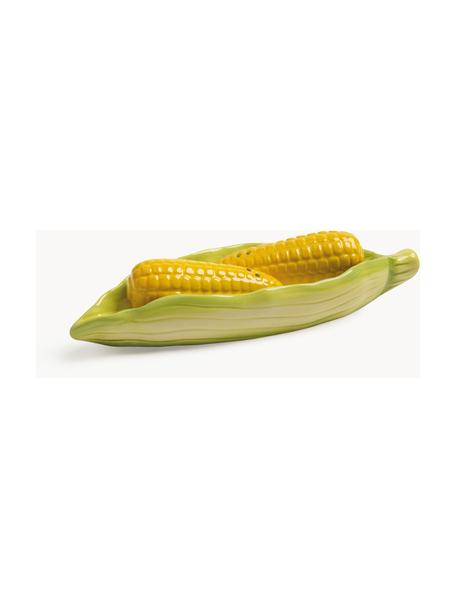 Zout- en peperstrooier Corn van dolomiet, set van 3, Dolomiet, Lichtgroen, zonnengeel, B 20 x D 5 cm