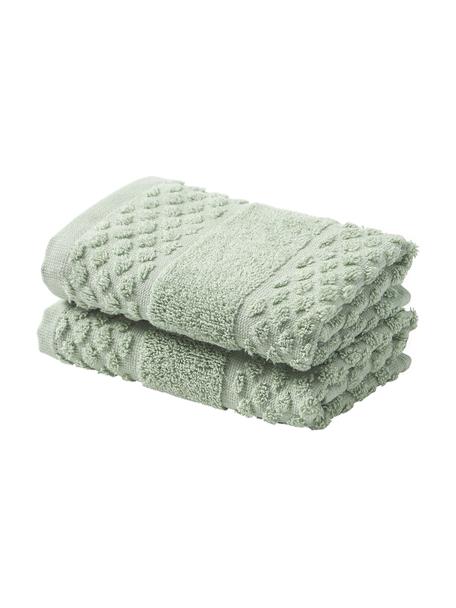 Uterák so vzorom medového plástu Katharina, rôzne veľkosti, Zelená, XS uterák, Š 30 x D 50 cm, 2 ks