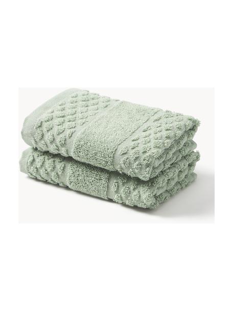 Asciugamano Katharina, varie misure, Verde salvia, Asciugamano per ospiti, Larg. 30 x Lung. 50 cm, 2 pz