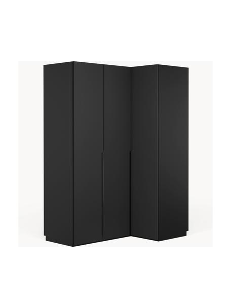 Armoire d'angle modulaire Leon, larg. 165 cm, plusieurs variantes, Noir, Classic Interior : larg. 165 x haut. 236 cm, avec module d'angle