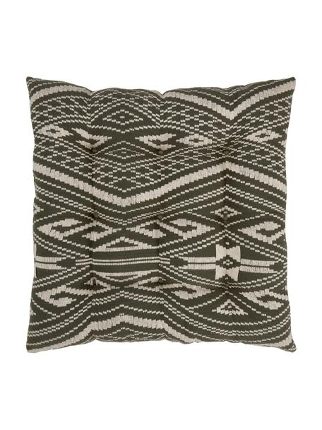 Baumwoll-Sitzkissen Blaki, Bezug: 100% Baumwolle, Grün, Cremeweiß, B 40 x L 40 cm
