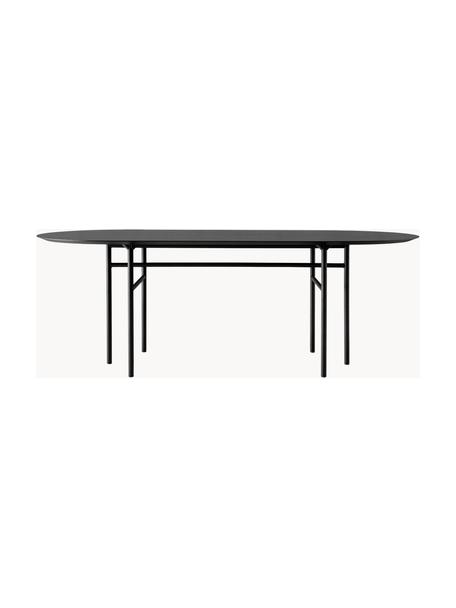 Oválný jídelní stůl Snaregade, 210 x 95 cm, Dubová dýha černě lakovaná, černá matná, Š 210 cm, H 95 cm