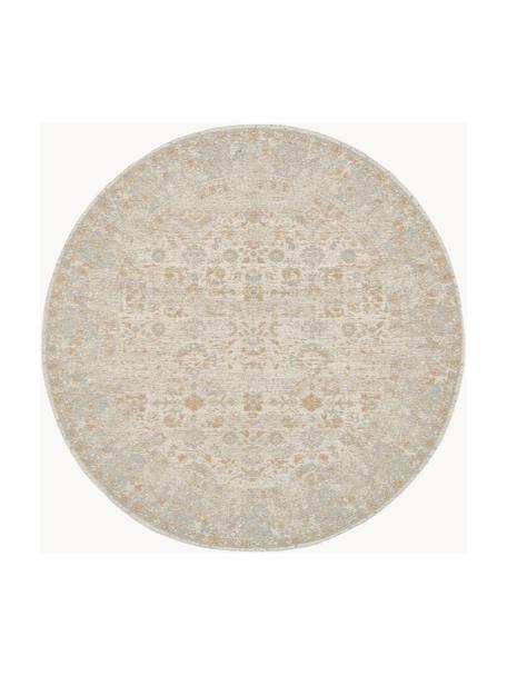 Tapis rond chenille tissé main Loire, Tons beiges, Ø 200 cm (taille L)