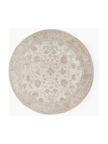 Tapis rond chenille tissé main Loire, Tons beiges, Ø 200 cm (taille L)