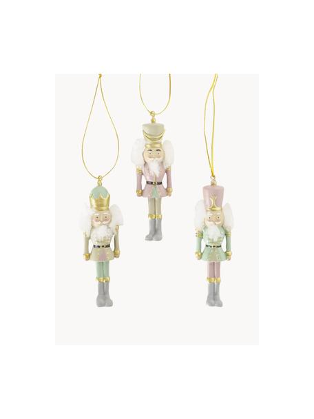 Baumanhänger-Set Archie, 3er-Set, Kunststoff, Beige, Mintgrün, Rosa, B 2 x H 10 cm