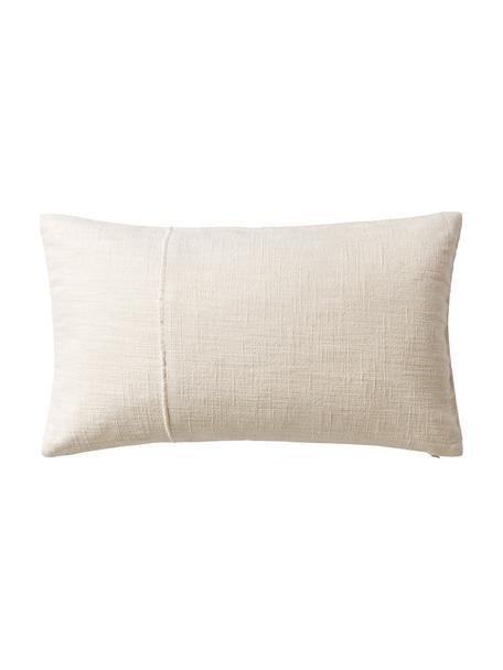 Housse de coussin 45x45 broderie décorative Terre, 80 % coton, 20 % lin, Beige, larg. 30 x long. 50 cm