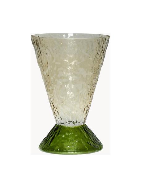 Vase artisanal Abyss, haut. 29 cm, Verre, Tons verts, Ø 20 x haut. 29 cm