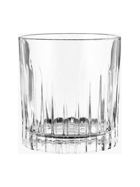 Vasos old fashioned de cristal con relive Timeless, 6 uds., Cristal Luxion, Transparente, Ø 9 x Al 9 cm, 360 ml