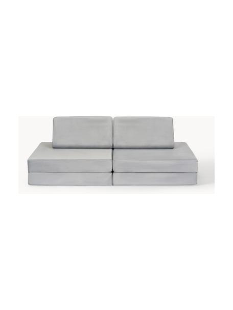 Modulares Kinder-Spielsofa Mila aus Samt, handgefertigt, Bezug: Samt (100 % Polyester) De, Samt Hellgrau, B 130 x T 65 cm