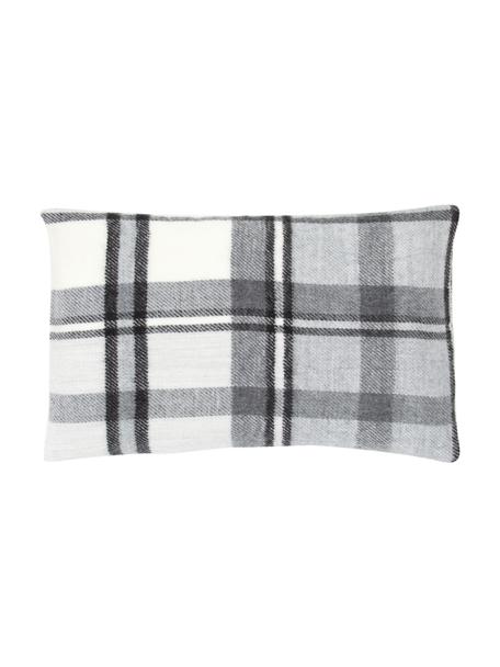 Federa arredo a quadri Neva, 100% poliacrilico, Nero, Larg. 30 x Lung. 50 cm