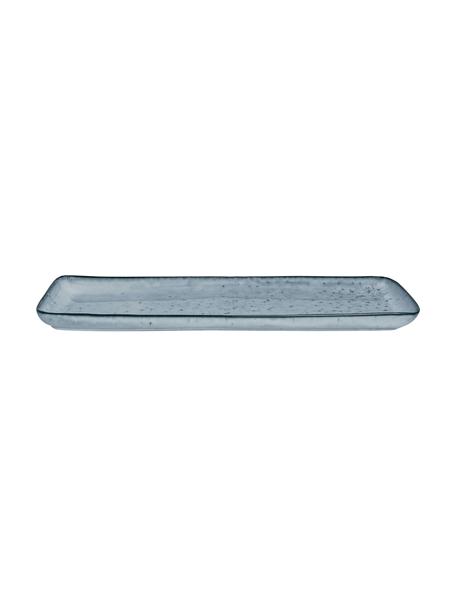 Ručně vyrobený servírovací tác z kameniny Nordic Sea, D 35 x Š 13 cm, Kamenina, Odstíny šedé a modré, D 35 cm, Š 13 cm