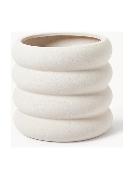 Macetero Rudi, Cerámica de gres, Blanco crema, Ø 32 x Al 30 cm