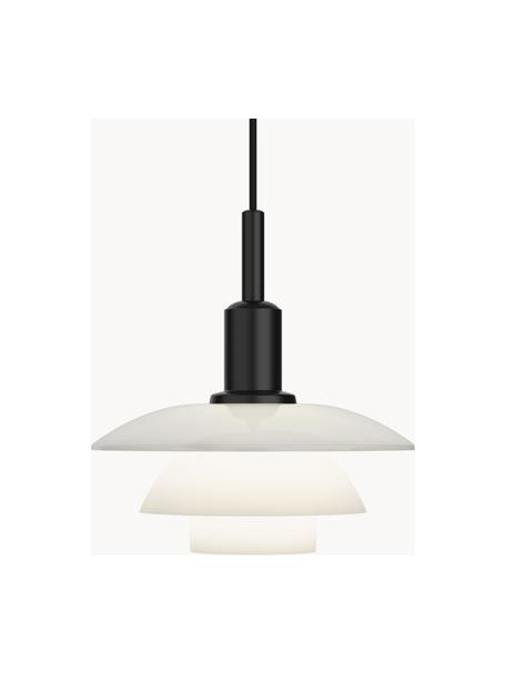 Kleine hanglamp PH 3/3, mondgeblazen, Lampenkap: opaalglas, mondgeblazen, Zwart, wit, Ø 29 x H 30 cm