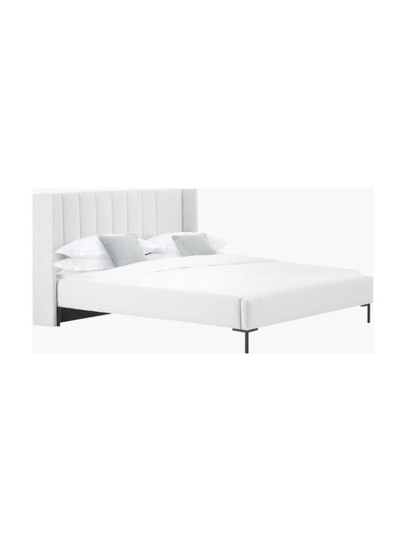 Łóżko tapicerowane Dusk, Tapicerka: 100% poliester (tkanina s, Korpus: lite drewno sosnowe z cer, Nogi: metal malowany proszkowo, Jasnoszara tkanina, S 180 x D 200 cm