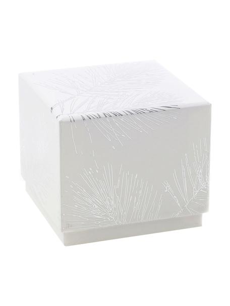 Geschenkbox Ferice, Kraftpapier, Weiss, Silberfarben, B 10 x H 9 cm