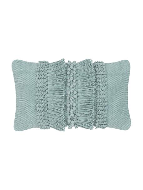 Povlak na polštář s třásněmi Monika, 100 % bavlna, Šalvějově zelená, Š 30 cm, D 50 cm