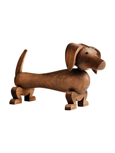 Dekoracja z drewna orzecha włoskiego Dog, Drewno orzecha włoskiego lakierowane, Drewno orzecha włoskiego, S 18 x W 11 cm