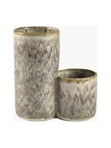 Pennenhouder Thine van keramiek met glazuur, Keramiek, Bruintinten met donkere rand, B 13 x H 14 cm