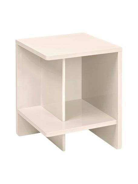 Comodino Tenna, Pannello di MDF (fibra a media densità) laccato, Bianco sporco, aperto a destra, Larg. 38 x Alt. 52 cm