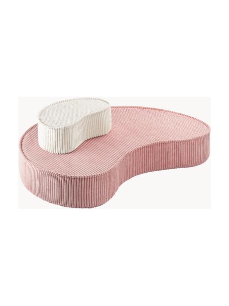 Pouf per bambini in velluto a coste Beans, Rivestimento: velluto a coste (100% pol, Velluto a coste rosa cipria, Larg. 95 x Prof. 78 cm