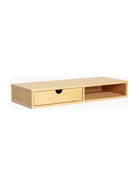 Mesita de noche de pared Farsta, Tablero de fibras de densidad media (MDF) con chapado de roble, Madera de roble, An 78 x Al 12 cm