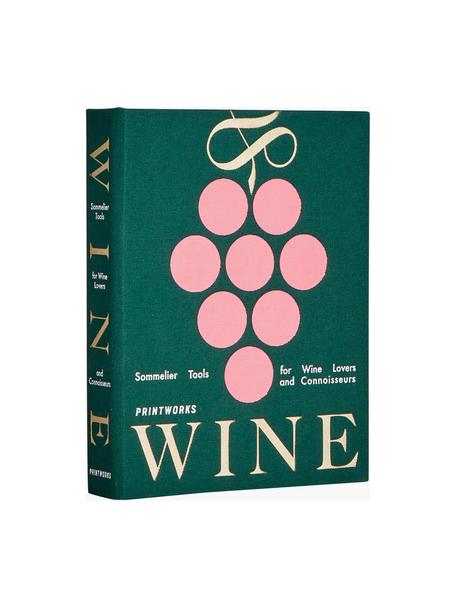 Kit para vino The Essentials, 4 pzas., Caja: tela de algodón, cartón g, Verde oscuro, rosa oscuro, An 15 x Al 19 cm