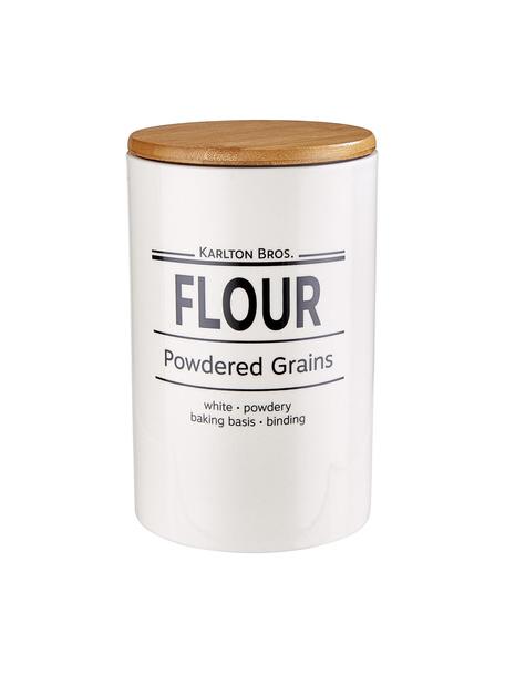Opbergpot karlton Bros. Flour, Porselein, Wit, zwart, bruin, Ø 11 x H 18 cm, 1.1 L