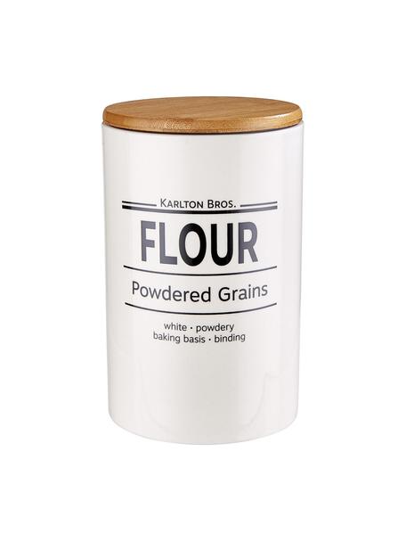 Pojemnik do przechowywania Karlton Bros. Flour, Porcelana, Biały, czarny, brązowy, Ø 11 x W 18 cm, 1.1 l