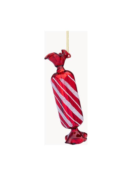 Addobbo albero di Natale Sugary, Vetro, Rosso, argentato, Ø 4 x Alt. 15 cm