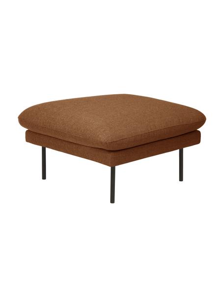 Sofa-Hocker Moby mit Metall-Füssen, Bezug: Polyester Der hochwertige, Gestell: Massives Kiefernholz, FSC, Webstoff Nougat, B 78 x H 48 cm