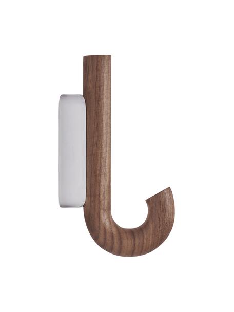 Patère en bois de noyer Umbrella, tailles variées, Bois de noyer, couleur argentée, larg. 6 x haut. 13 cm