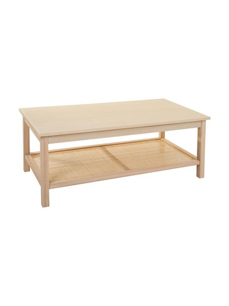 Tavolino da salotto in legno Cayetana, Ripiano: pannello di fibra a media, Legno chiaro, marrone chiaro, legno di bambù, Larg. 120 x Alt. 46 cm
