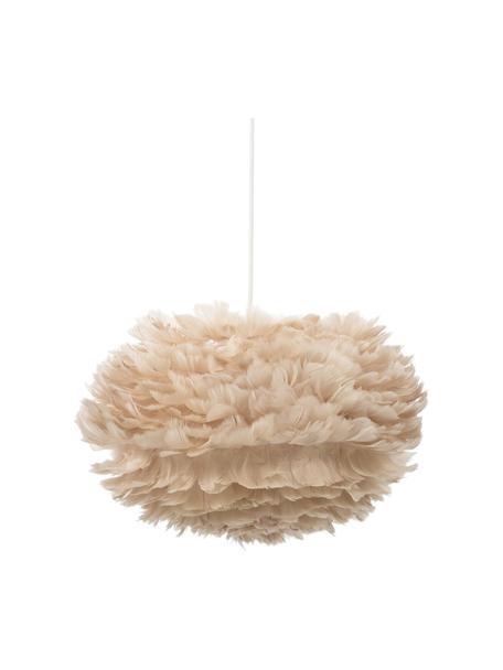 Hanglamp Eos van veren, Lampenkap: ganzenveren, RDS gecertif, Beige, Ø 45 x H 30 cm