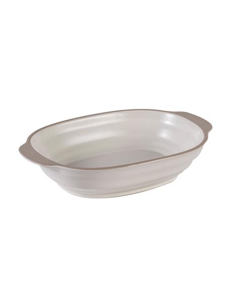 Ovale Backformen Clyde, 2 Stück, Steingut, Cremeweiss, Beige, L 21 x B 14 cm