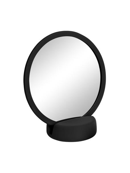 Kosmetikspiegel Sono mit Vergrößerung, Spiegelfläche: Spiegelglas, Rahmen: Keramik, Schwarz, 17 x 19 cm