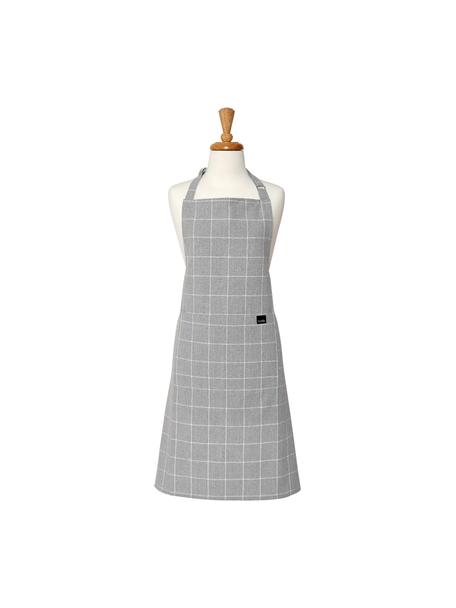 Schort Eco Check, Gerecycled katoen, polyester, Grijs, wit, B 70 x L 89 cm
