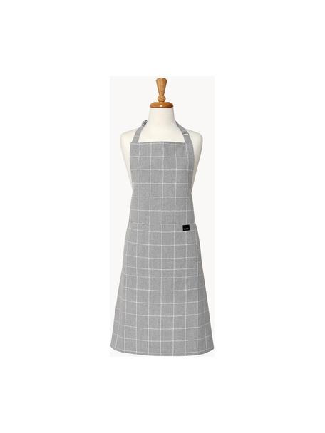 Tablier Eco Check, Coton recyclé, polyester, Gris clair, blanc, larg. 70 x long. 89 cm